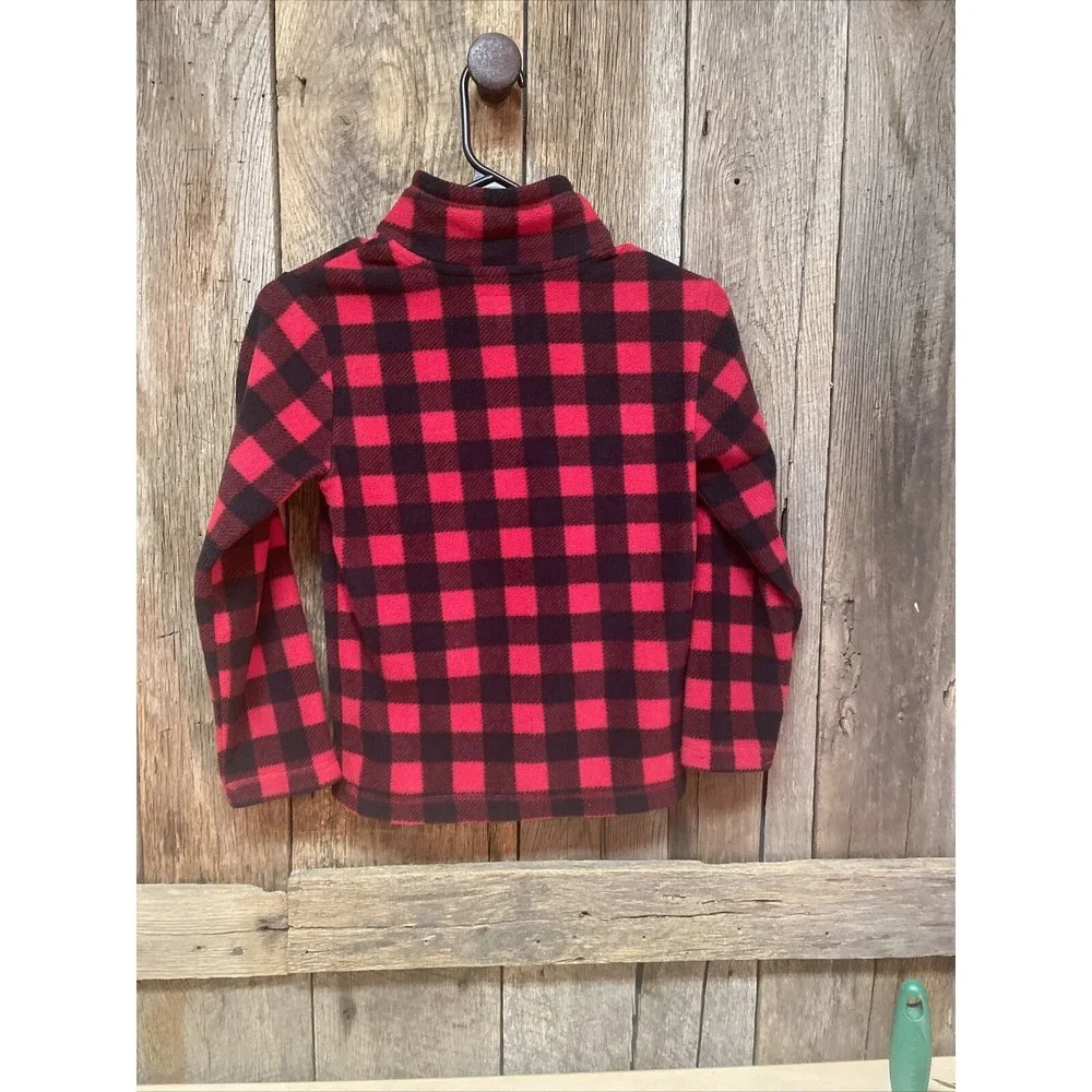 The Children’s Place Buffalo Plaid Fleece‎ Half Zip Pullover Small 5/6